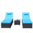 3-Piece Outdoor Patio Furniture Set Chaise Lounge, Patio Reclining Rattan Lounge Chair Chaise Couch Cushioned With Glass Coffee Table, Adjustable Back And Feet, Lounger Chair For Pool Garden, Blue-1052113995