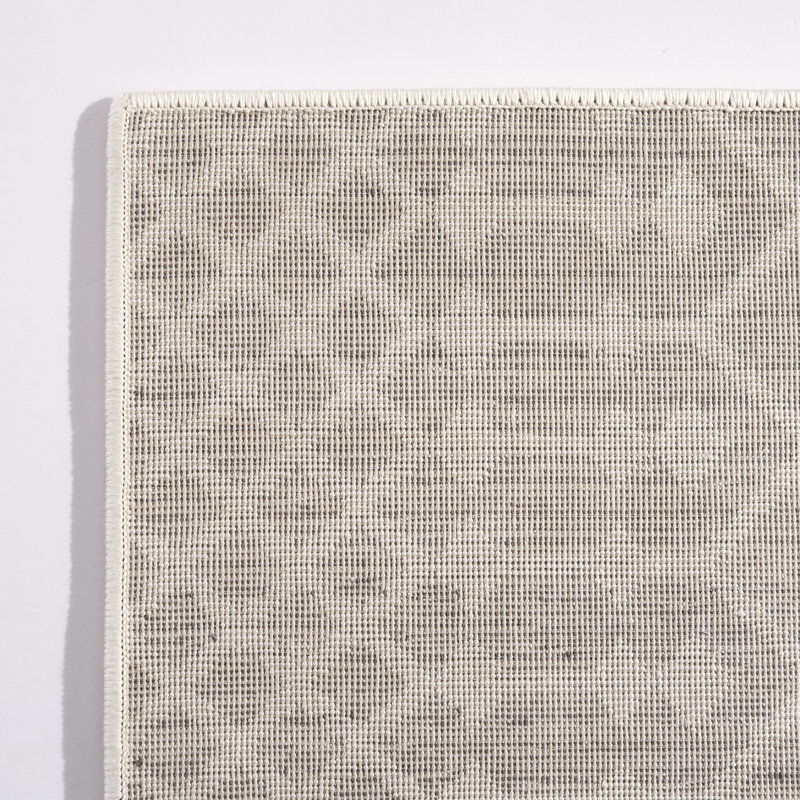 Tapis bohème moderne lavable en machine à poils longs et courts, couleur ivoire, Rectangle 9 pi x 12 pi