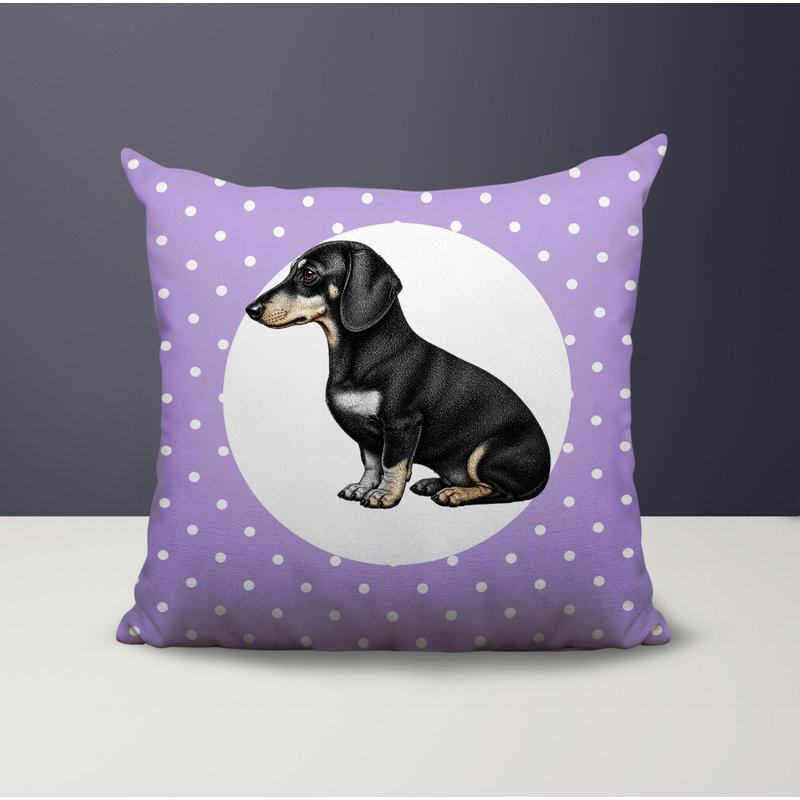 Coussin réversible intérieur / extérieur Dachshund Dog, 18 x 18, Lavande
