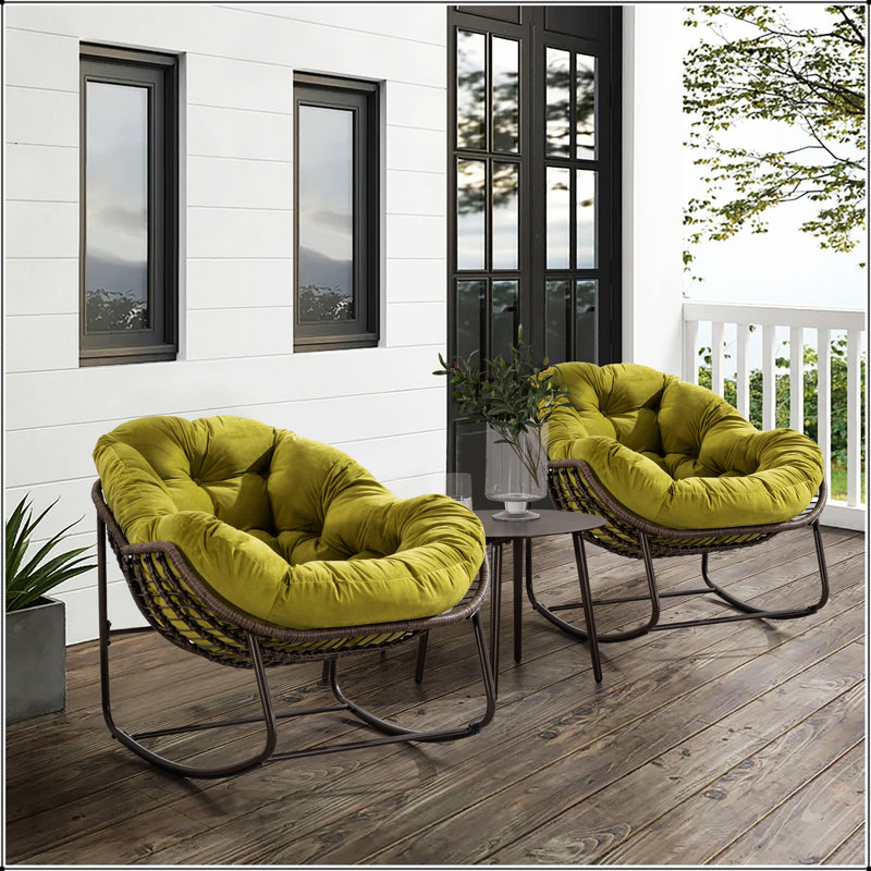 Chaise berçante d'extérieur, chaise berçante inclinable rembourrée