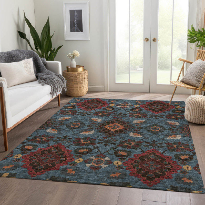 Tapis oriental Corum AMF1002 lavable à la machine de qualité supérieure, Rectangle 10 pi x 14 pi