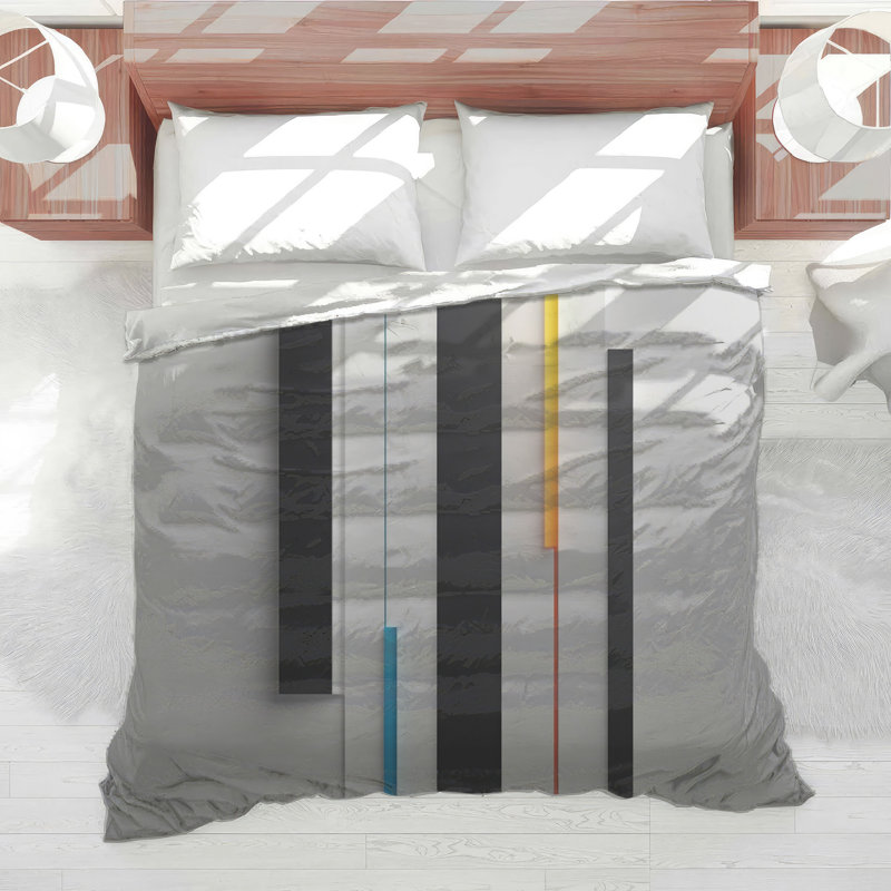 Vertical Line Art Comforter, Queen