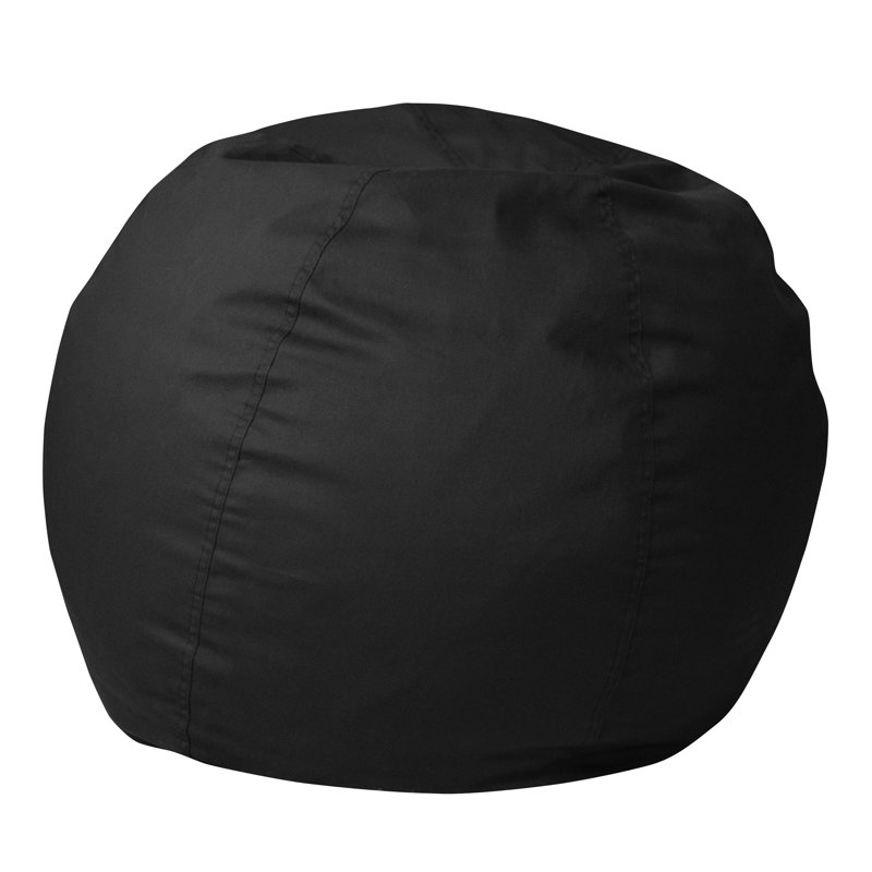 Fauteuil à billes en coton Classic, Petit, Sergé de coton noir