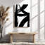 Art mural sur toile encadré en 2 dimensions, géométrie abstraite, coups de pinceau noirs, impression sur toile de style expressionniste, cadeau idéal