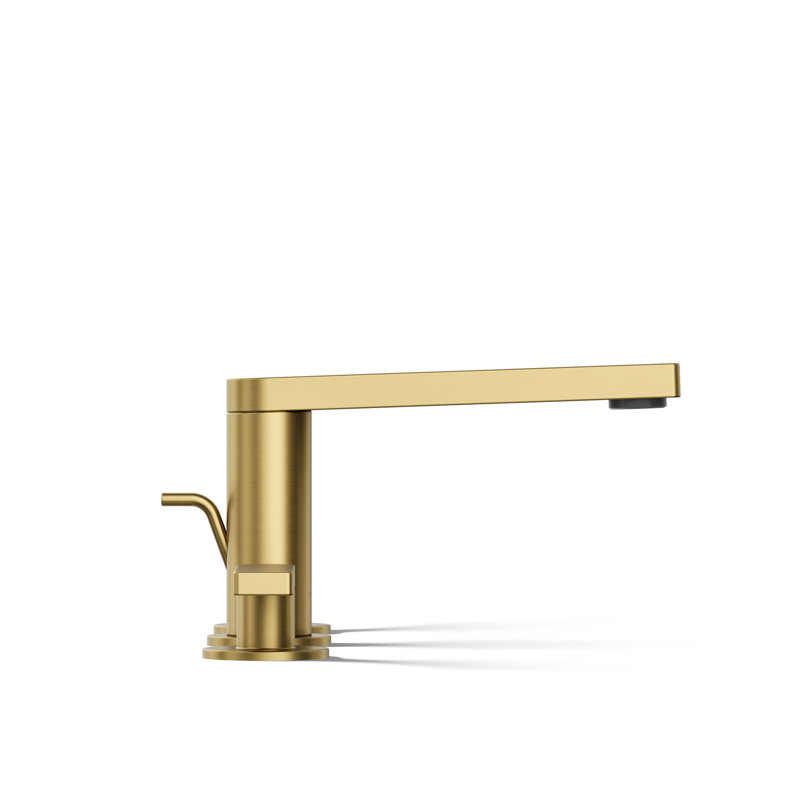 Composed Widespread Bathroom Faucet with Drain Assembly, Brushed Brass