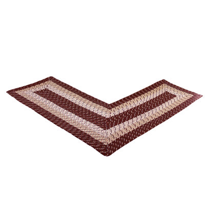 Tapis brun/Bourgogne tressé à la main Carly