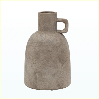 Vase en céramique 6,5 x 6,5 x 10 pouces avec finition en gris patiné, vase en céramique