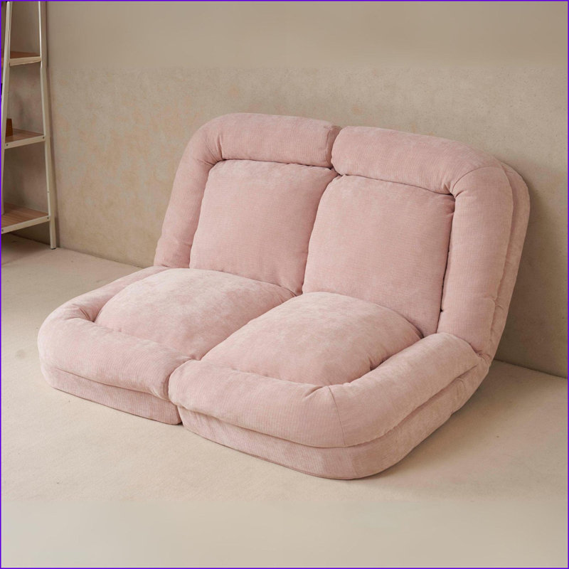 Canapé-lit double convertible - Canapé dépliable réglable à 18 positions | Rose | Profondeur du siège 63,78, Tissu rose