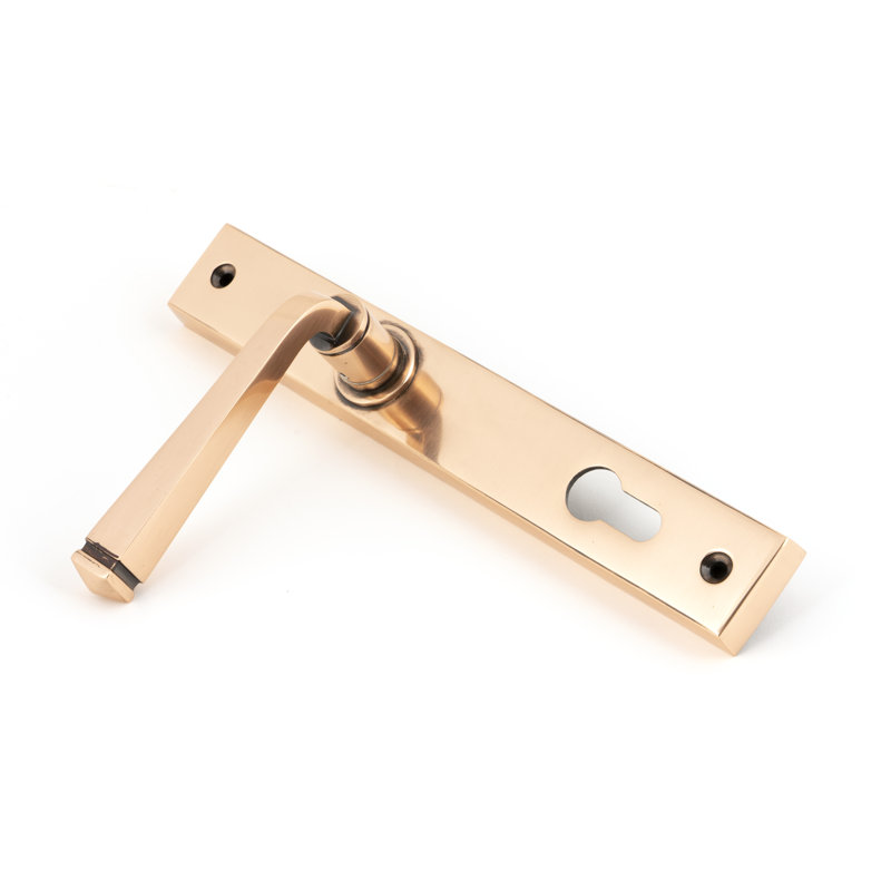 Avon Lock Door Handle, Polished Bronze