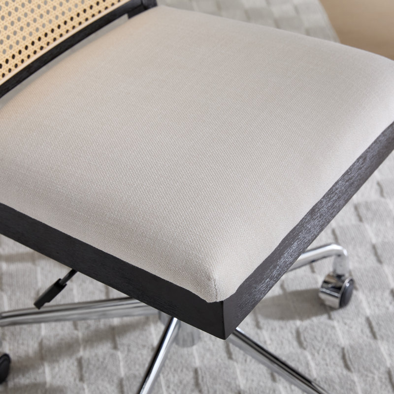 Mid Century Office Chair Task Chair With Back Swivel Office Chair Desk Chair, Black