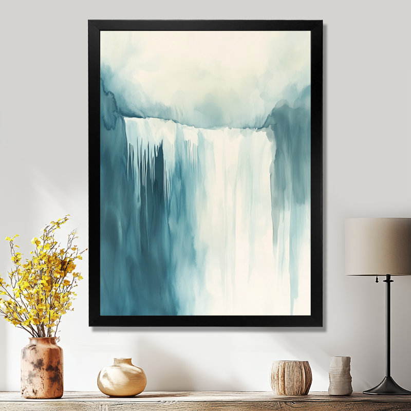 Blue Zen Picture Framed Wall Art, 32" H x 24" W, Black Picture Framed
