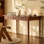 Bureau rectangulaire en bois massif avec tiroirs Walnut-1718978537