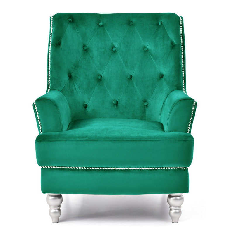 Zaria Velvet Armchair, Green