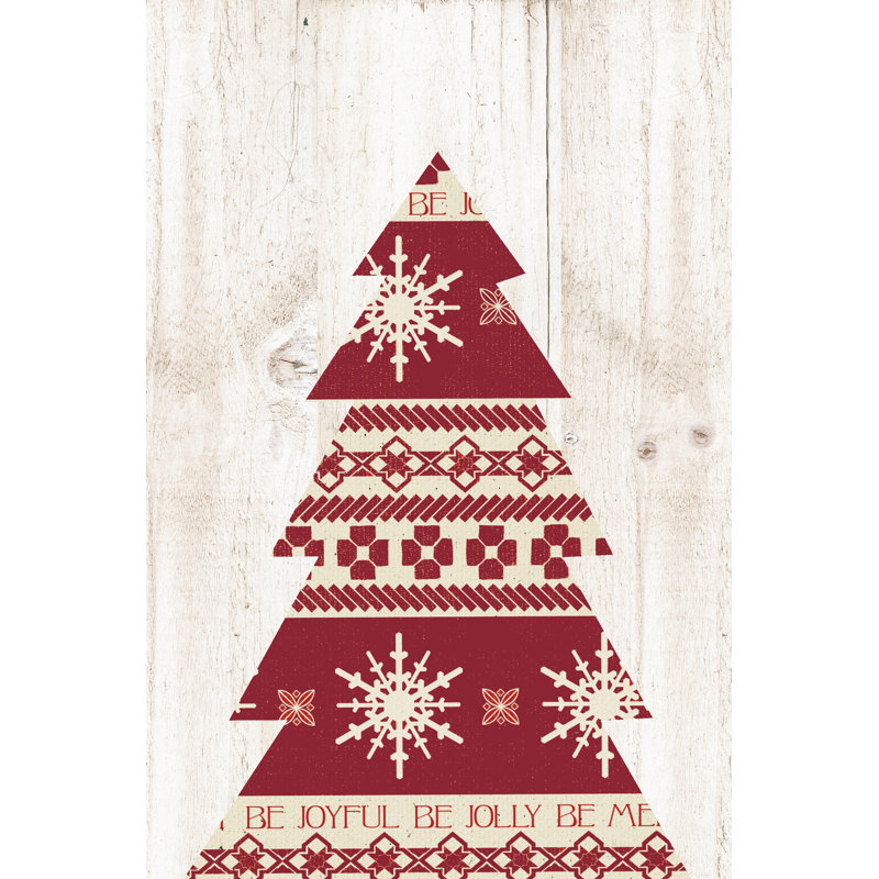Fair Isle Christmas Tree - Wrapped Canvas Print, 46cm H x 30cm W x 3.8cm D