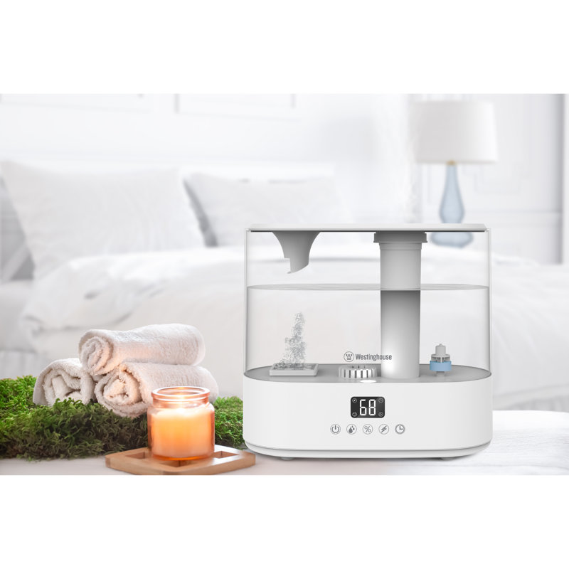 Évaporateur à vapeur froide 0,8 gallons avec humidificateur réglable pour 500 pieds cubes, Blanc