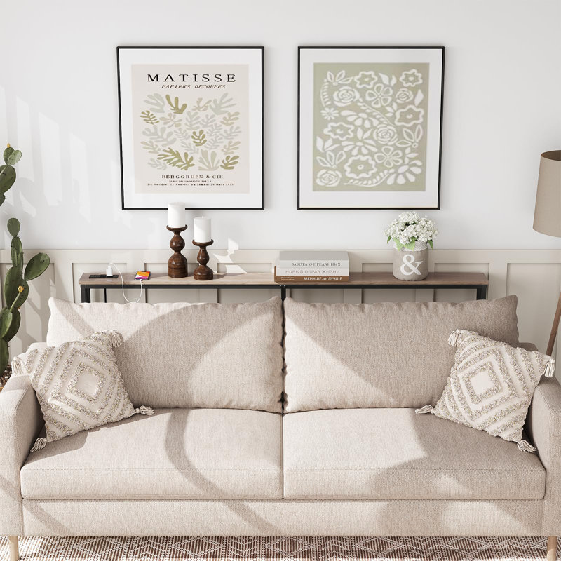 Console Table - Space-Saving Sofa Table With Built-In Outlets & USB Ports, 5.9"D X 70.9"W X 31.5"H, Ideal For Living Room