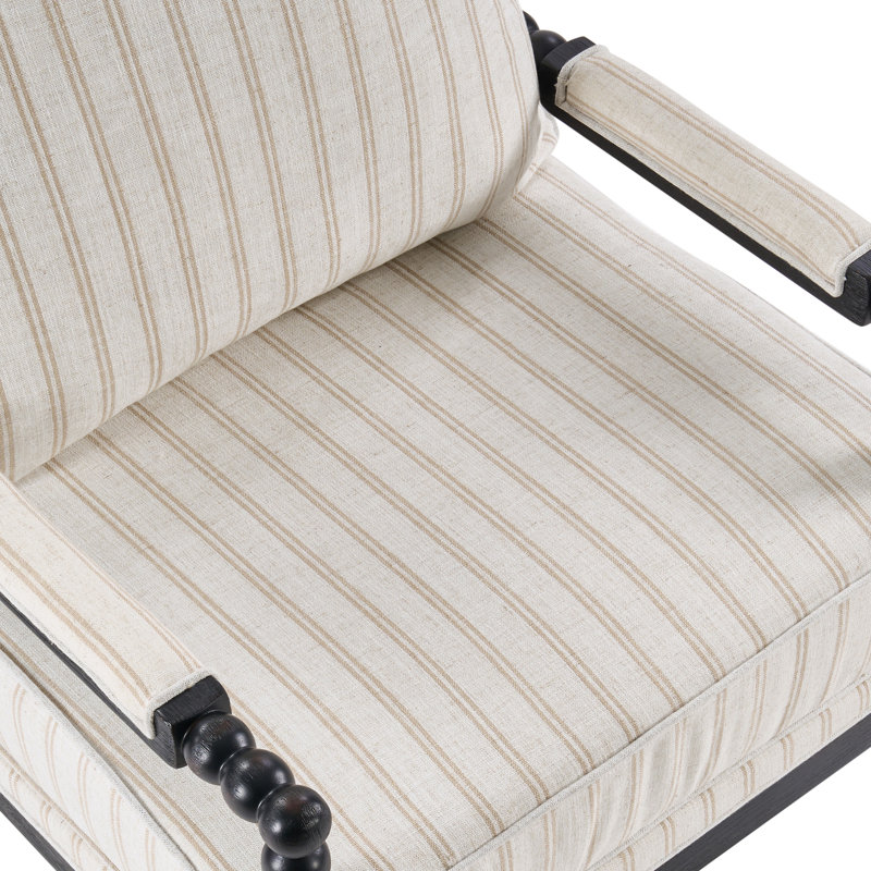 Chaise d'appoint Lorentz, Beige Polyester, Noir
