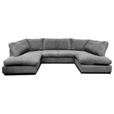 U-Shape High Back Cushion Fabric Sectional Sofa