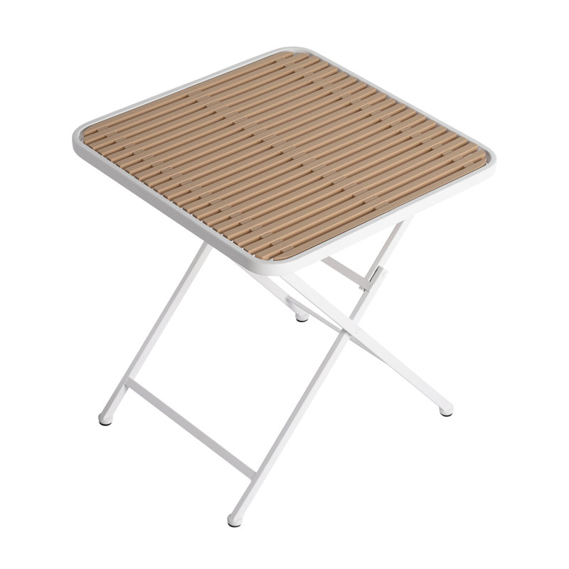 Ensemble de salle à manger ergonomique rayé - Pp et métal imperméables - Polyvalence intérieure / extérieure moderne
