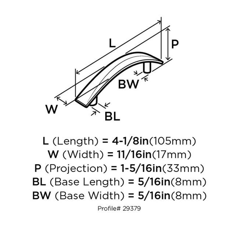 Extensity Arch Pull, 3 3/4", Antique Silver