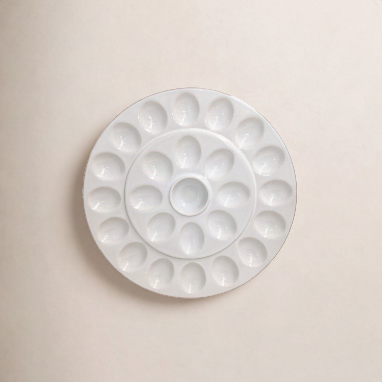 Cook & Host Round Egg Platter, White