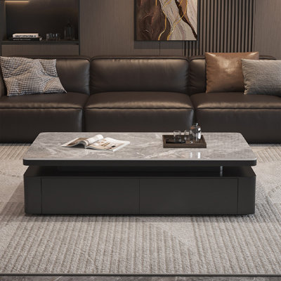 Table basse rectangulaire en granit de style luxueux