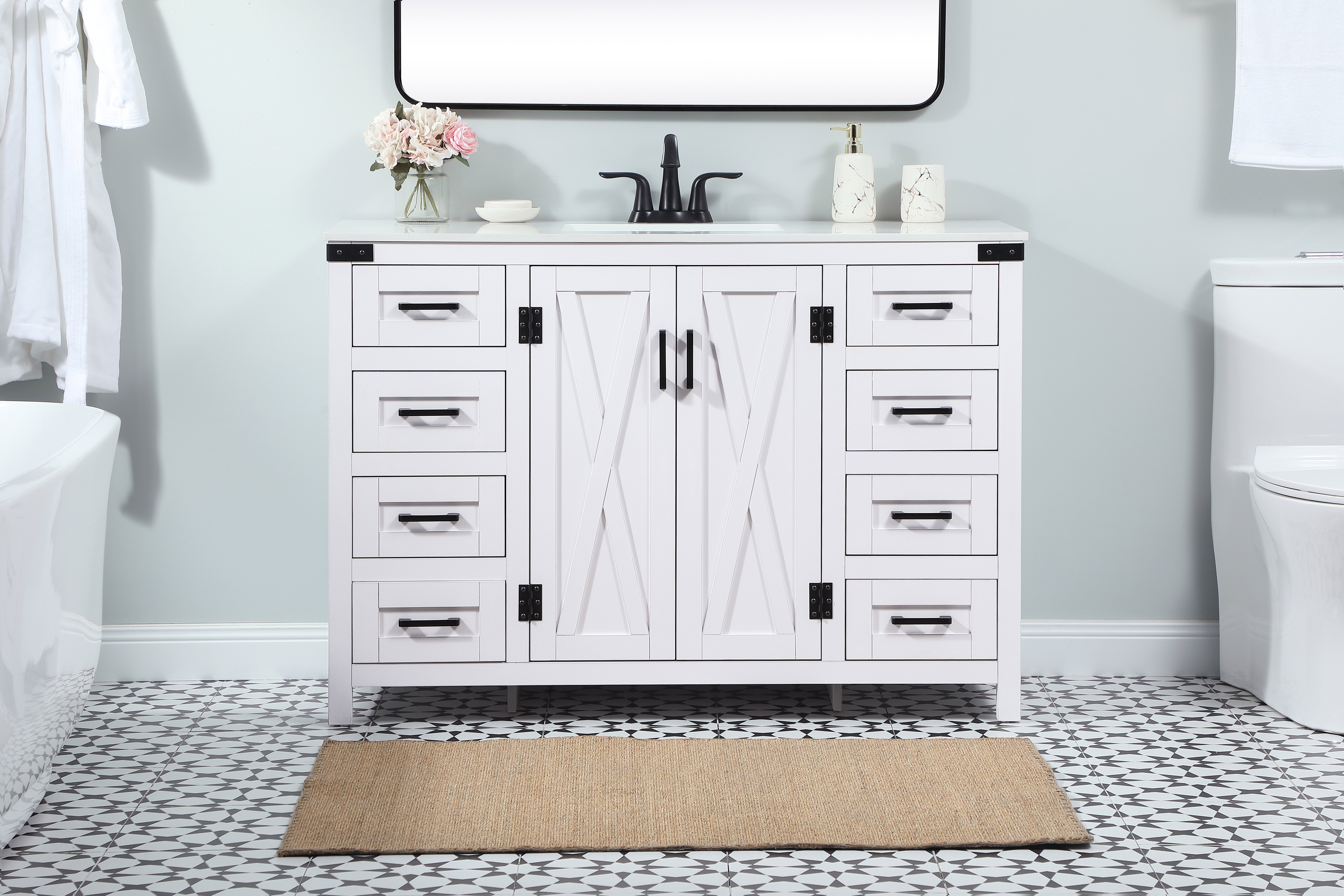 California 48-inch Vanity with Matte White Top