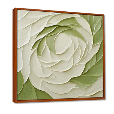 Abstrait blanc et vert, éclipse de rose - art mural imprimé rose