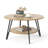 Omar 2 Tier Round Coffee Table With Storage and Four Solid Steel Legs Center Table For Living Room-909219289