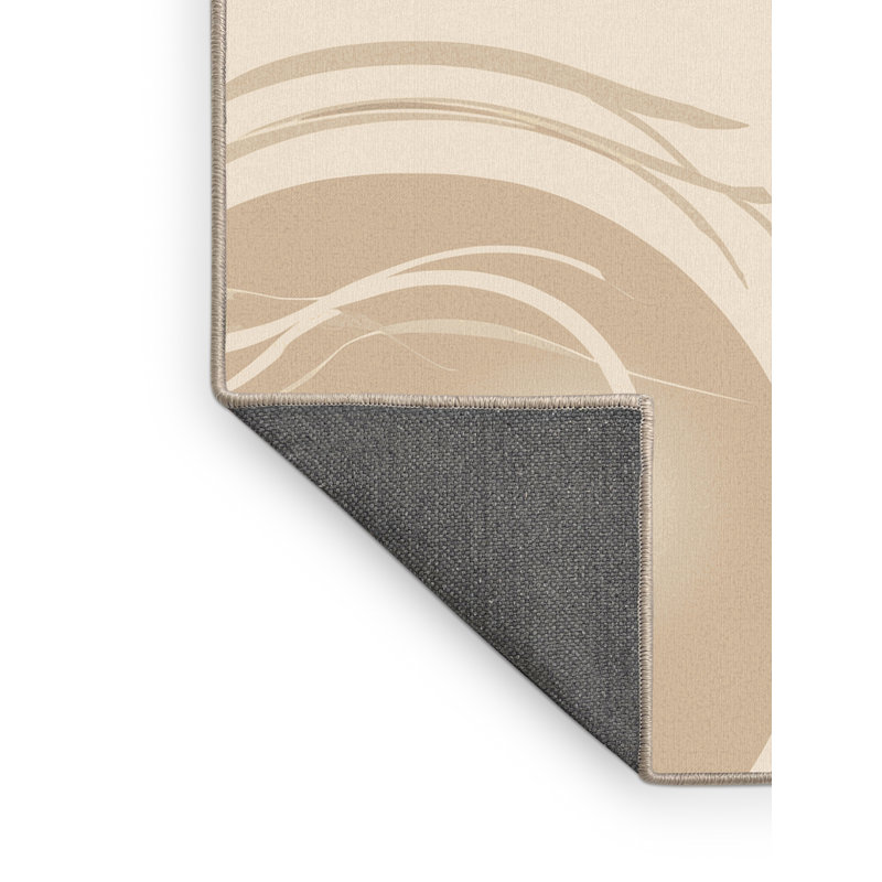 Tapis beige moelleux et moelleux doux et moelleux Cbubourn Shabu Shabu, 6 x 9
