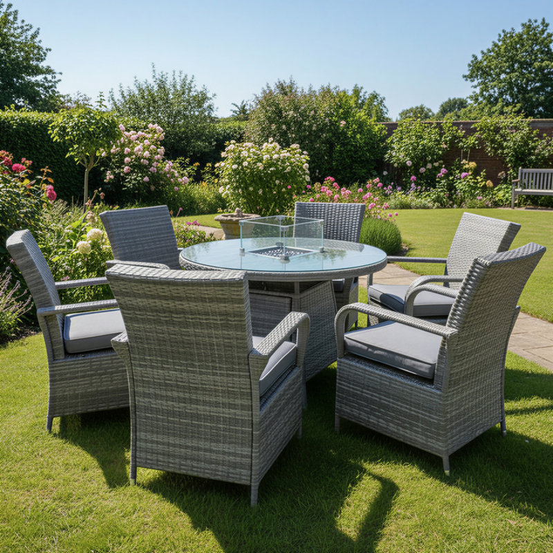 Wicker Patio Dining Set Table,