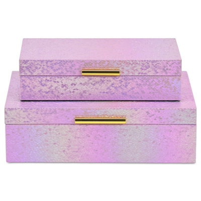 Nimue Seascale Pattern Iridescent Box Set With Gold Hardware
