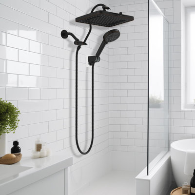 5-Spray 13'' Shower Head, High Pressure Rainfall Shower Head,10-Mode Handheld Spray, 12'' Adjustable Extension Arm, 71'' Hose