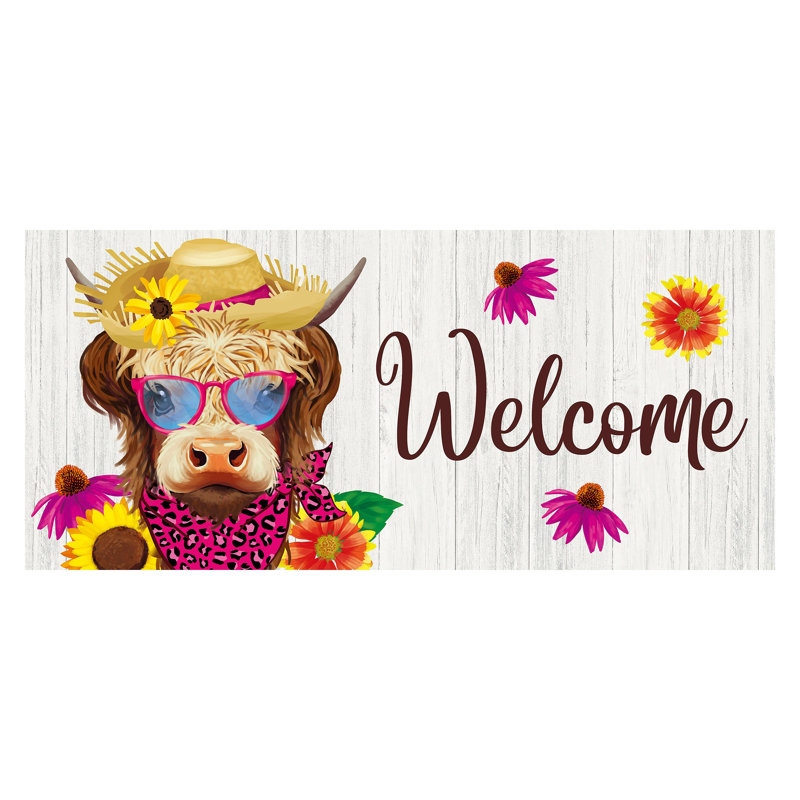 Tapis de vache Summer Highland Cow Sassafras