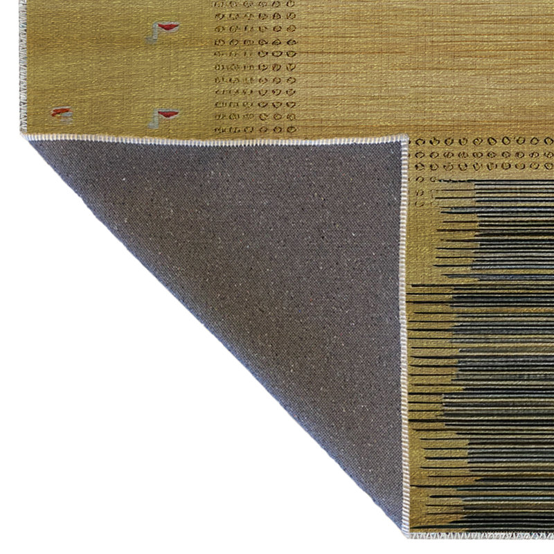 Mira Multi-Colored Corner Abstract Square Section Patterned Creative Modern Decorative Rug, Runner 3'3.37" x 9'10.11"