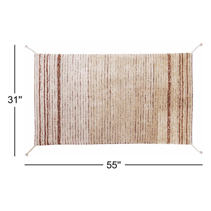 Reversible Washable Rug Twin Toffee, Rectangle 2'7" x 4'7"