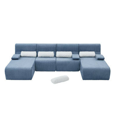 Oversized Sectional Sofa 132.2" Boneless Sofa U-shaped Sofa Couch Cozy Sofa for Living Room