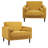 Iliana Upholstered Yellow Corduroy Square Arm Tufted Club Chair with 2 Pillows-1400524747