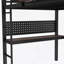 Twin XL Size Loft Bed Frame With Desk, Storage Basket,Metal Loft Bed With Clock,And Charging Port,Black-424948043