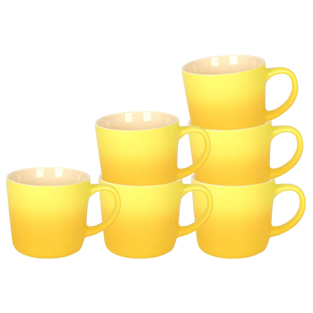 Argon Tableware 330ml Yellow Ombre Mugs - Pack of 6 - New Bone China - Image 4
