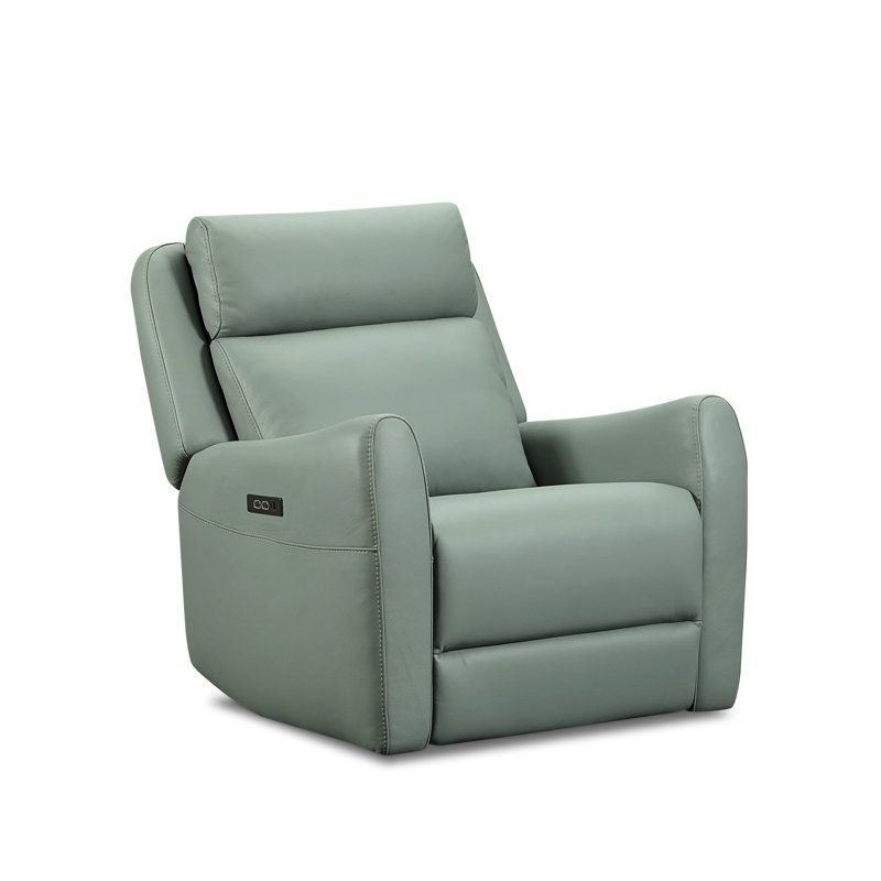 Fauteuil coulissant et pivotant en cuir Brago, Vert