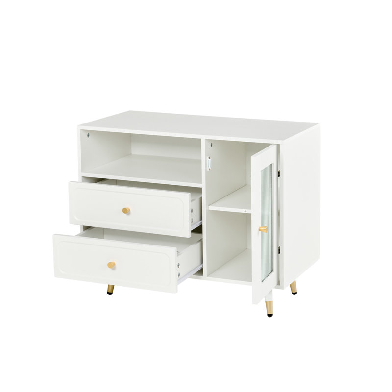 Modern Makeup Vanity Desk With Mirror And Lights, Retractable Dressing Table With Drawers And Cabinet, Compact Makeup Table Set With Power Outlet For Bedroom, White