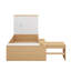 Lit plateforme double en bois avec tiroirs, bureau et tablettes-121082601