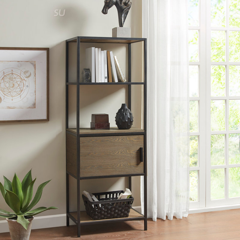 Bibliothèque à 3 tablettes avec armoire de rangement