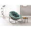 Chaise berçante de patio, kaki, tissée à la main, coussin épais, siège spacieux, idéale pour le porche avant et la structure en acier de la cour arrière