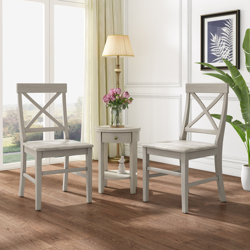 Ensemble de 2 chaises de salle à manger en bois d'acacia