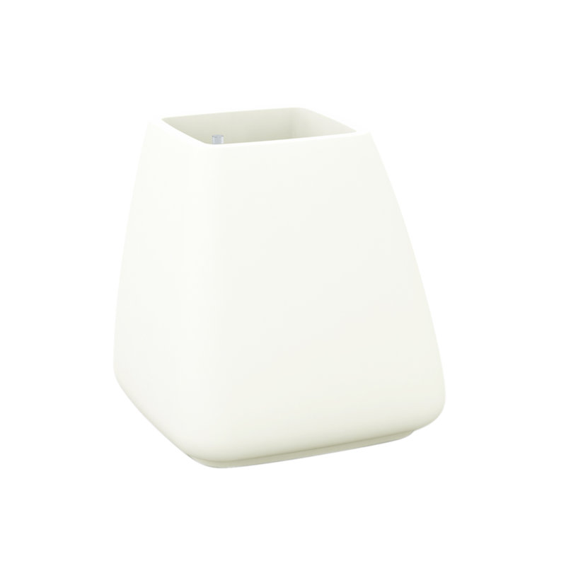Noma Plastic Pot Planter, 27.5" H x 25.5" W x 27.5" D, Ecru