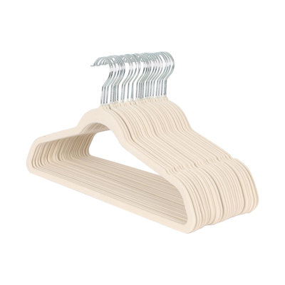 Harbour Housewares - Velvet Hangers - Non-Slip Coat Hangers with Trouser Bar