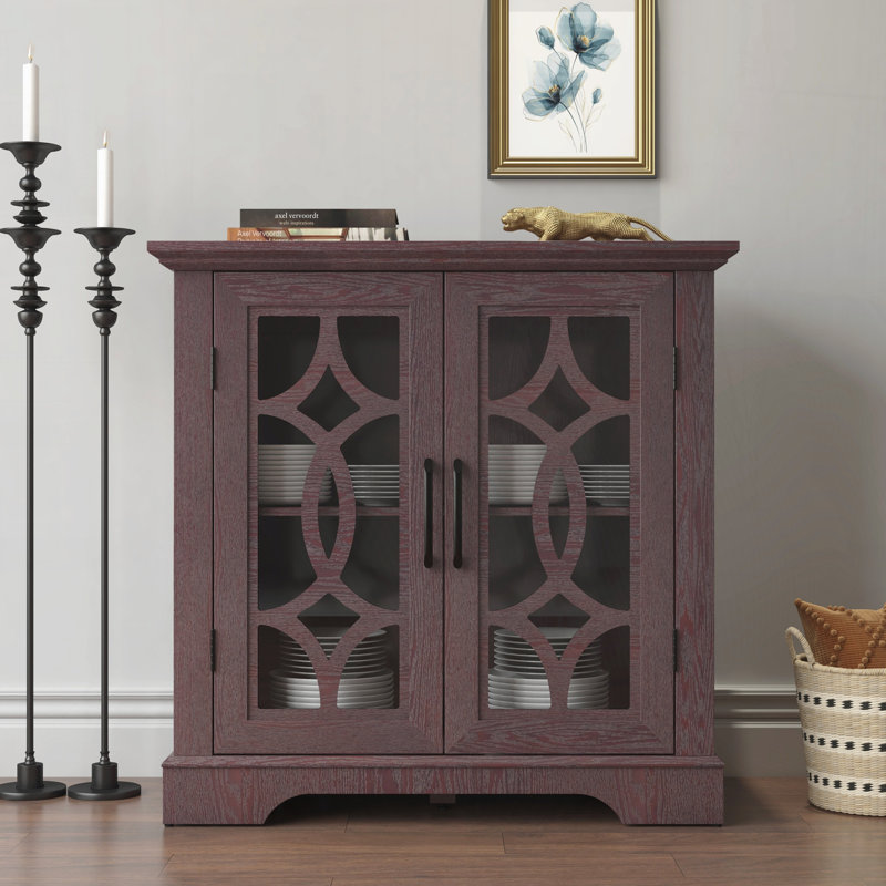 Armoire de rangement pour le salon, 34.06" H x 34.37" W x 15.55" D, Espresso
