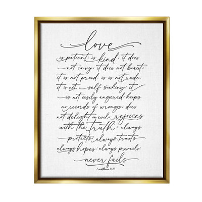 «Heartfelt Love Is Quote Classy Cursive» par Lettered and Lined - reproduction sur toile flottante